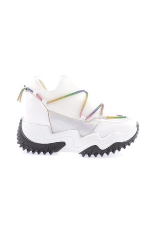 Dgn Z94 23y Kadin Mega Kalin Taban Simli İp Detayli Sneakers Ayakkabi Z94-1720-R0198 Beyaz