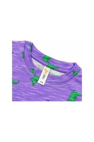 H&c Coolboy H&c Çocuk Timsah Desenli Uzun Kollu Pijama Takımı Lila