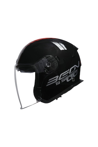 Beon B-203 FY01 Çenesiz Vizörlü Yazlık Kask Siyah Kırmızı