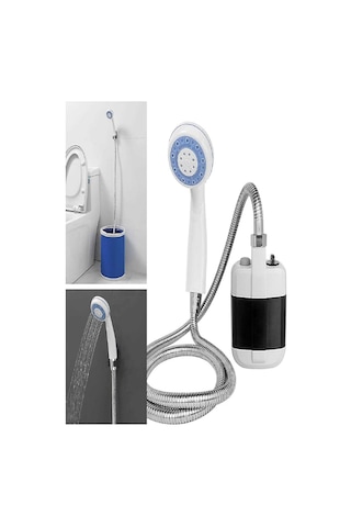 Mobgift Portable Outdoor Shower Şarjlı Taşınabilir Kamp Model Seyyar Duş Seti Pompa Hortum Başlık