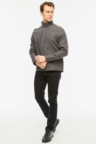 Uniprom Softshell Mont Içi Polarlı Su Ve Rüzgar Geçirmez Pro Model Gri Erkek Gri