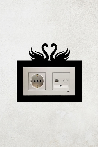 Kuğu Aşk Tasarım 2li Priz Çerçevesi İç Ölçü 15,5x8,4 Cm Dekoratif Ikili Çerçeve - Duvar Dekorasyon