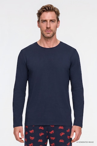 Ac&Co / Altınyıldız Classics Erkek Lacı 2'li Yumuşak Dokulu %100 Pamuk Standart Fit Bisiklet Yaka Desenli Pijama Takımı