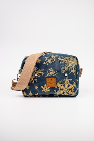 Fabric Craft Bag Omuz Çantası Kadın Taş Yıkamalı Duck Kumaş Çapraz Askılı Günlük Çanta Lacivert - Sarı