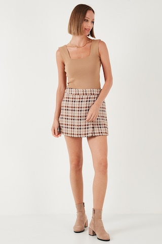 Lela Pamuk Karışımlı Regular Fit Kışlık Bayan Şort Etek 61100015 Kahve