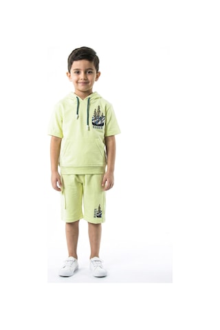 Xo Kids Erkek Çocuk Yazlık 2li Alt Üst Takım Tişort + Şort 2-7 Yaş 3222 Limonlu Yeşil
