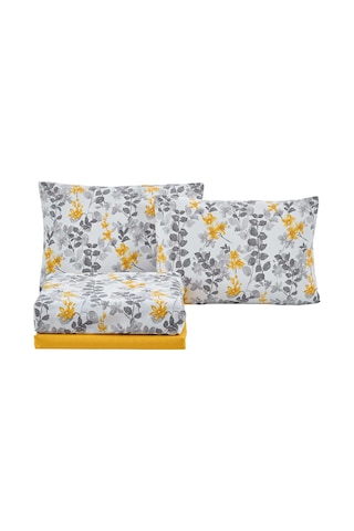 Elart Nevresim Takımı Pamuklu Tek Kişilik 3 Parça Flores Sarı-Sarı-160x220Cm