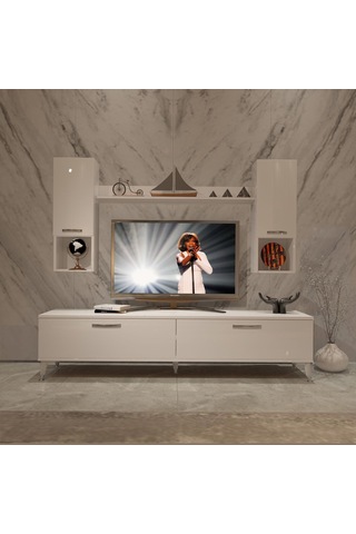 Decoraktiv Eko 5da Slm Std Silver Tv Ünitesi Tv Sehpası Beyaz
