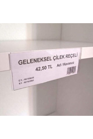 Cep Tipi Yapışkanlı Şeffaf Etiketlik 10x5cm U Tipi 50li Paket 50 Adet