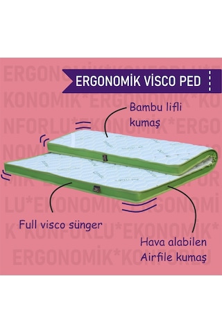Gelişimyatak 150X200 Gelişim Yatak Ergonomik Visco Ped Bamboo Lifli Kumaş