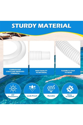 Adet 1.25in Havuz Hortumu, 59in Uzunluğunda Aksesuar Havuz Pompası Hortumları