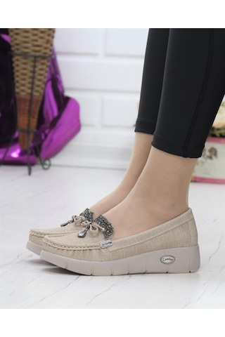 Konfores 86 Bayan Dolgu Topuk Ayakkabı Vızon Vizon