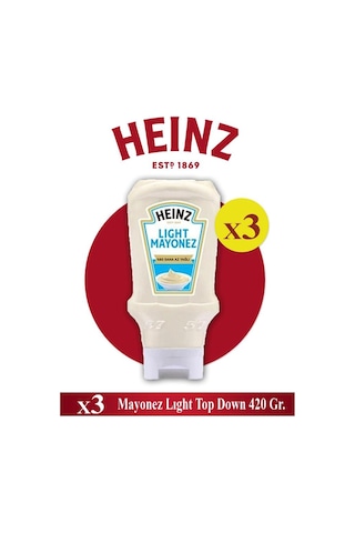 Mayonez Light Top Down 420 Gr X 3 Ad - HEİNZ Mayonez Light Top Down 420 Gr X 3 Ad - HEİNZ