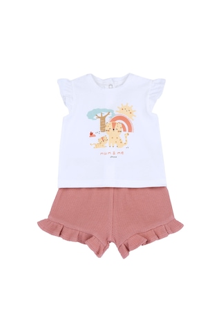Chicco Kız Bebek Tişört Ve Şort Takımı 09101632000000 000045 Turuncu