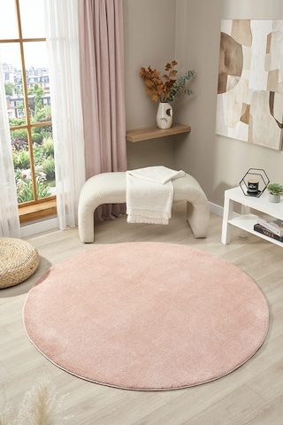 Bali Pembe Daire Halı Salon Oturma Odası Çocuk Odası Yatak Odası Halısı 4500