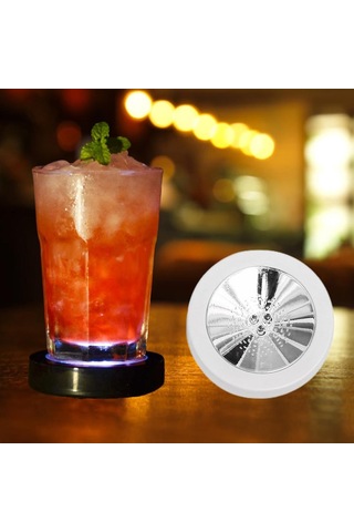 Suntek Işıklı Coaster Kokteyl Şişe Tabanı İçecekler Ev Usb Beyaz