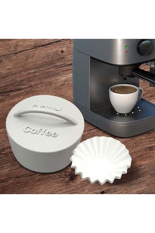 Kahve Filtreleri Depolama Organizatör Kahve Makinesi Filtre Kağıt Aksesuarları İçin Çok Fonksiyonlu Depolama Aracı Caramel Yellow