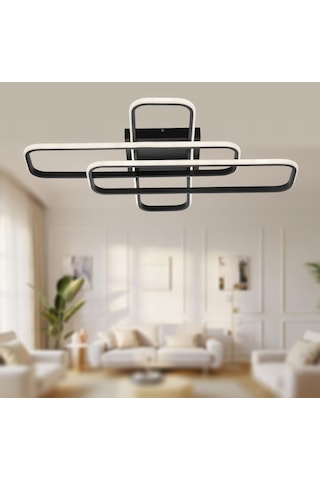 Tt324-sy Tt Ayd. Gün Işığı 57x17 Profil Mat Siyah 3lü Led Avize Siyah