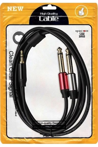 Magicvoice Ld360 1.5 Metre 3.5mm Stereo Jak Trs - 2x6.35mm Mono Jak Ts Ses Kablosu