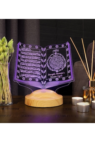Anneler Günü Hediyesi Kişiye Özel Kuranı Kerim Led Lamba