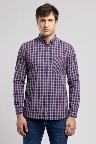 Lee Cooper Pired 1 Erkek Uzun Kol Ekose Gömlek Lacivert Bordo-21887 Lacivert