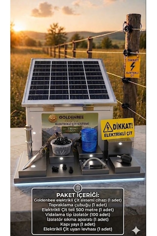 Goldenbee Combo Kit Elektrikli Çit Sistemi Domuz Ve Ayı Kovucu 500mt Set-300