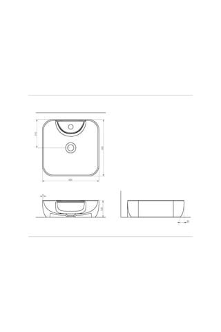 Seramiksan Form Batarya Delikli Lavabo Kare 42 CM
