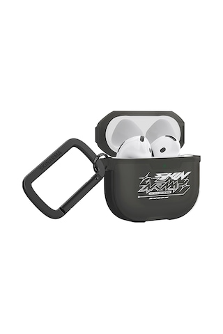 Apple Uyumlu AirPods 4 Kılıf Transparan Mat Tasarımlı Skinarma Kinzoku Kulaklık Kılıfı Siyah