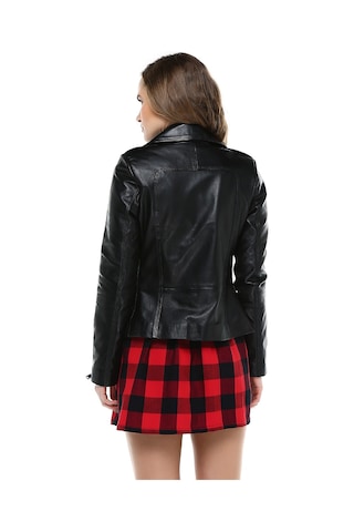 Derinss Dka1190 Hakiki Deri Kadın Siyah Mont