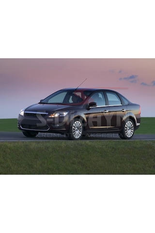 S-Dizayn  Ford Focus 2 Krom Cam Çıtası 4 Prç 2008-2011
