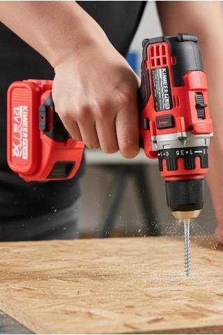 12v Metal Şanzıman Şarjlı Matkap 24 Parça Akülü Vidalama Akülü Matkap Seti Kırmızı Renk