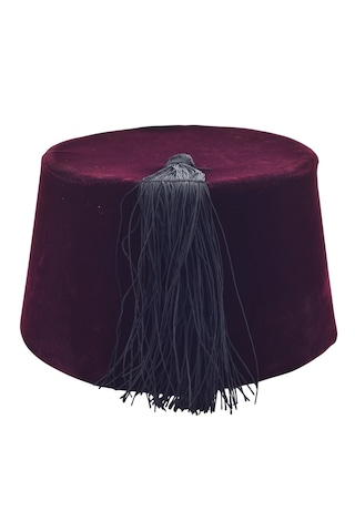 Osmanlı Bordo Erkek Püsküllü Damat Kına Fesi 9,5cmx54cm Uzun