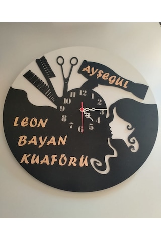 Kuaför Veya Güzellik Merkezi 3+3 Mdf Kişiye Özel İsim Yazılı Duva Altın - Siyah