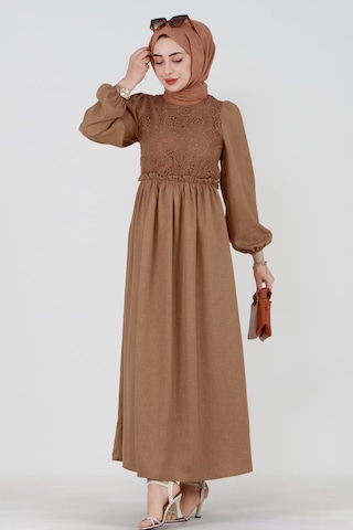 Sevitli Firuze Elbise-camel-3414-camel Camel