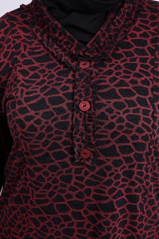 Kadin Gunluk Elbise Tesettur Leopar Desenli Buyuk Beden Elbise 001