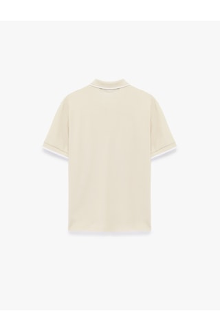 Koton Kısa Kollu Pamuklu Pike Kumaş Düğmeli Polo Yaka Slim Fit Tişört Bej 6sam10294mk Ekru