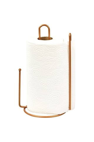 Edora Home 2'li Rose Mutfak Organizer Seti, Ayraçlı Kağıt Havluluk Ve 6 Kancalı Bardaklık - Metal Paslanmaz