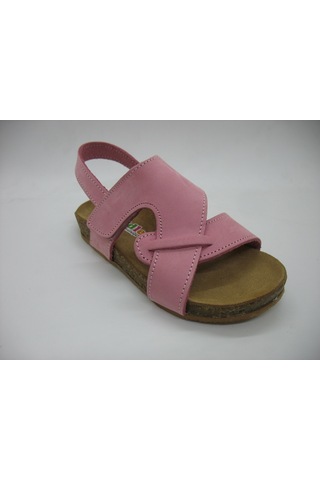Toddler 256 Anatomik Deri Mantar Taban Çapraz Sandalet 21-25 Pembe