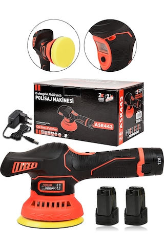 Assur Asr443 12V Orbital 6 Kademeli Polisaj Makinesi Kırmızı