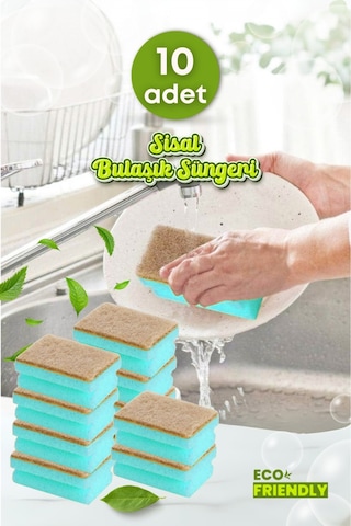 Grimorlife 10 Adet Doğal Lifli Sisal Oluklu Bulaşık Süngeri Özel Dokulu Pinterest Mutfak Temizlik Süngeri