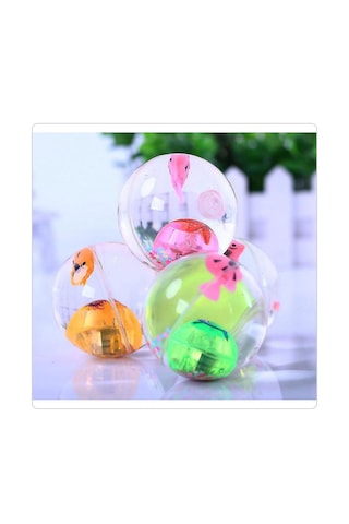 Sulu Top Şeffaf Oyuncak Işıklı Topikili Top 6 Cm