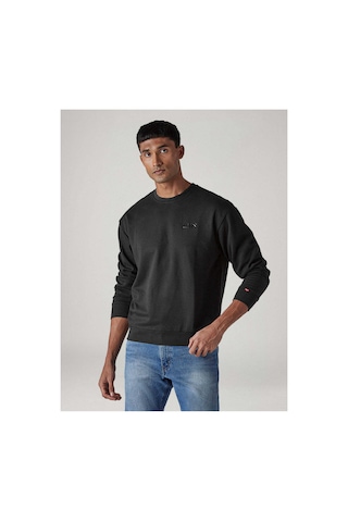 Levi's Relaxed Erkek Bisiklet Yaka Logolu Siyah Sweatshirt - A8398-0098