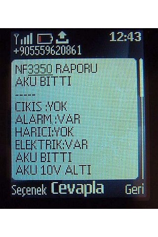 Nefer Gsm Uzaktan Kumanda Arıza Rapor Geri Arama Elektrik Akü