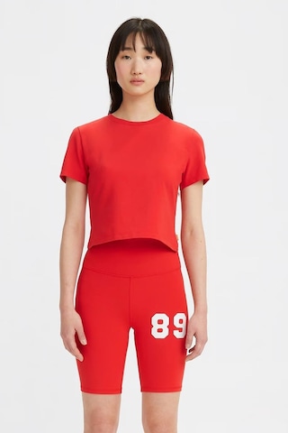 Levi's Kadın Bisiklet Yaka Pamuklu Dar Kesim Basic Crop Kırmızı T-shirt - A3718 001 Kırmızı XS