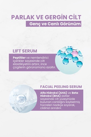 Soi Cosmetics Parlak Ve Gergin Cilt Seti - Lift Serum & Facial Peeling