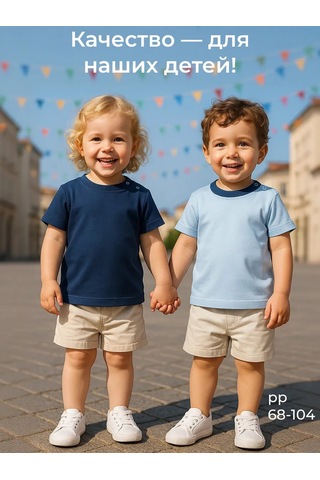 Ramelka Bebekler İçin 2'li Tişört Seti 384621151 Mavi