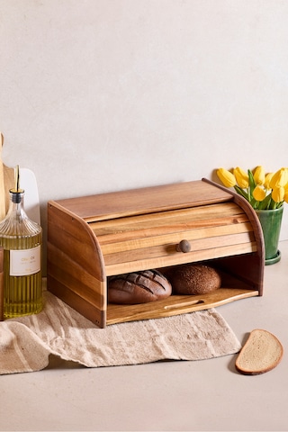 Akasya Ekmek Dolabı 24x38x19 Cm Kahverengı Kahverengi