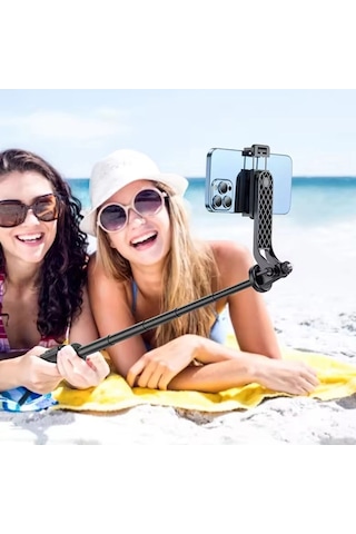 Fotoğraf Makinası Ve Telefon Takılabilen 2si 1 Arada 2.2m Uzayan Selfie Çubuğu Kumandalı Tripod Çok Renkli