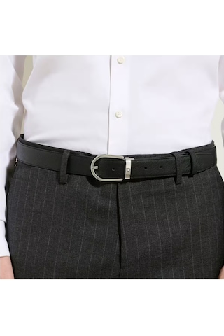 Montblanc Sartorial At Nalı Tokalı Deri 30 Mm Çift Taraflı Kemer Kahverengi