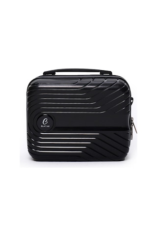 Elatae Exclusive Pro Polipropilen Kırılmaz 3'lü Valiz Seti Büyük - Orta Boy Ve Makyaj Çantası Siyah 5239 Siyah